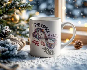 Live For More Mug Red Rising Quote Mug Per Aspera Graphic Mug