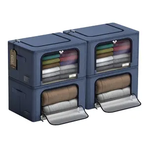Sorbus Jumbo Storage Bins with Metal Frame 4 Pack