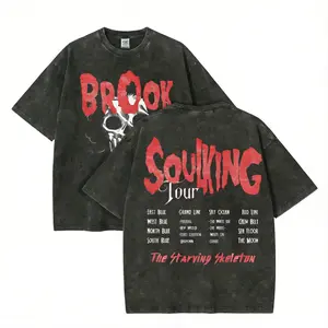 Subtle Anime Streetwear Graphic T-Shirt Soul King Tour Grand Line Skeleton Musician IYKYK Vintage Band Tee Acid Wash Oversized Pirate Shirt Casual Stretch Tshirt Cotton