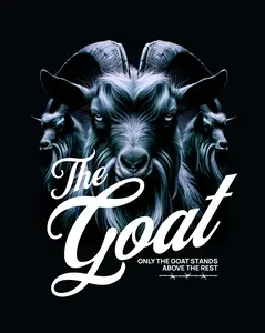 The Goat DTF Transfer for T-Shirts - Goat-Themed Design, Easy Application, Direct to Film Method, Ideal for T-Shirt Customization