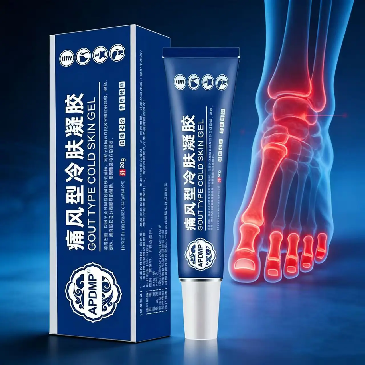 Gout cold skin gel, knee joint bone pain, hand and leg massage gout gel