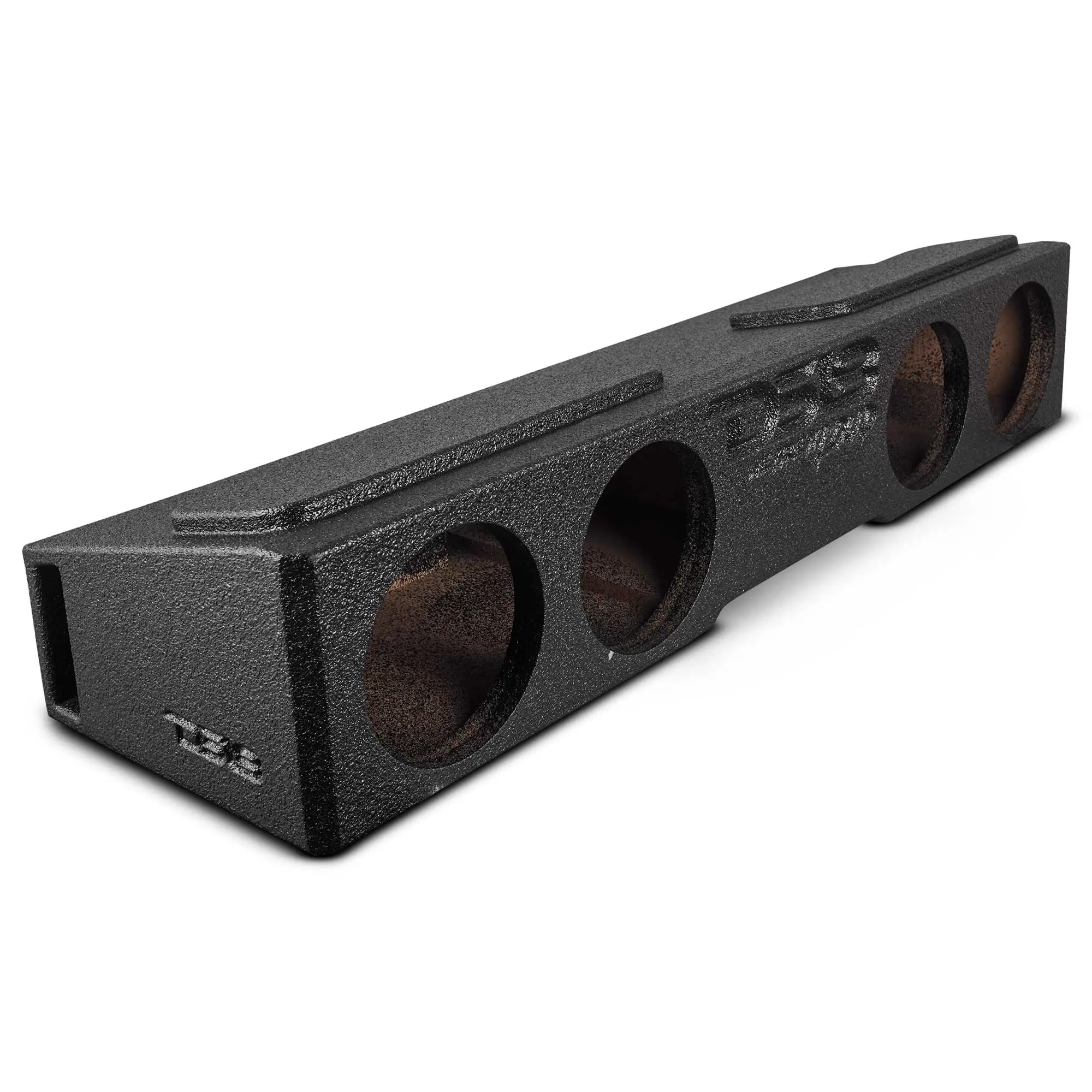 Subwoofer Enclosure for 2007-2026 Chevy/GMC and 2009-2026 Ford F-150/Super Duty Crew Cabs, Quad 8" Under Rear Seat Front-Fire Ported Box