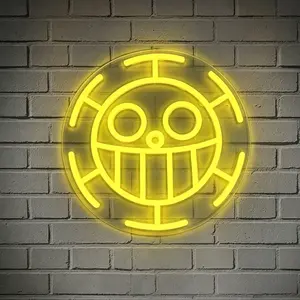 Sun Pirates logo acrylic neon light, USB powered dimmable LED neon light, wall ambient light, suitable for gaming rooms, anime themed stores, ACG parties birthday gifts, holiday decorations, etc.