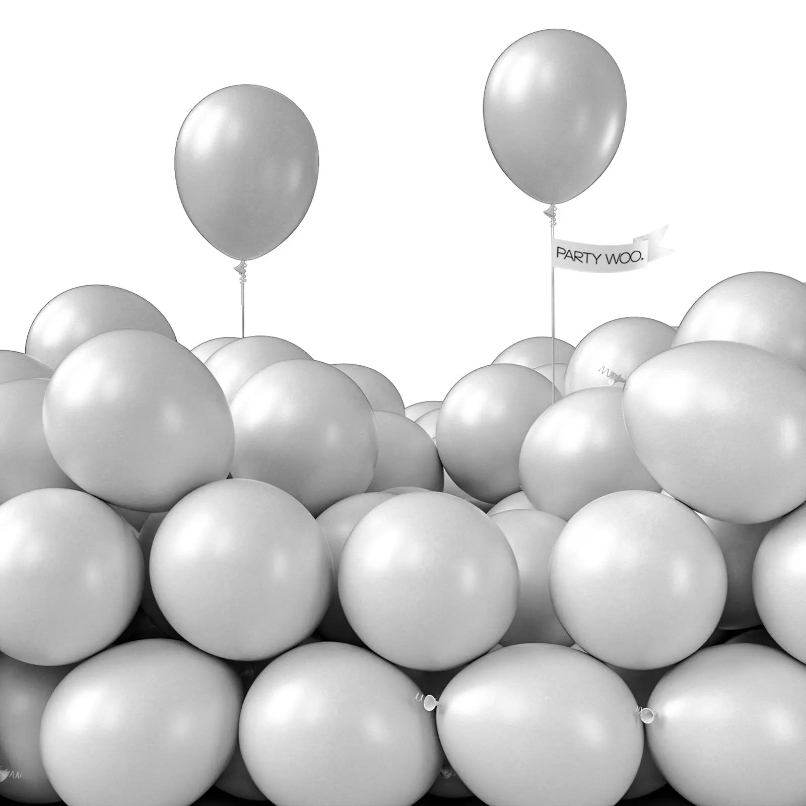 PartyWoo 50-Pcs 5-Inch Light Matte Latex Rubber Balloons - Gray Festive Party Supplies for Bridal Shower, Birthday Party, Photo Backdrop Decorations (Gray-Y71)
