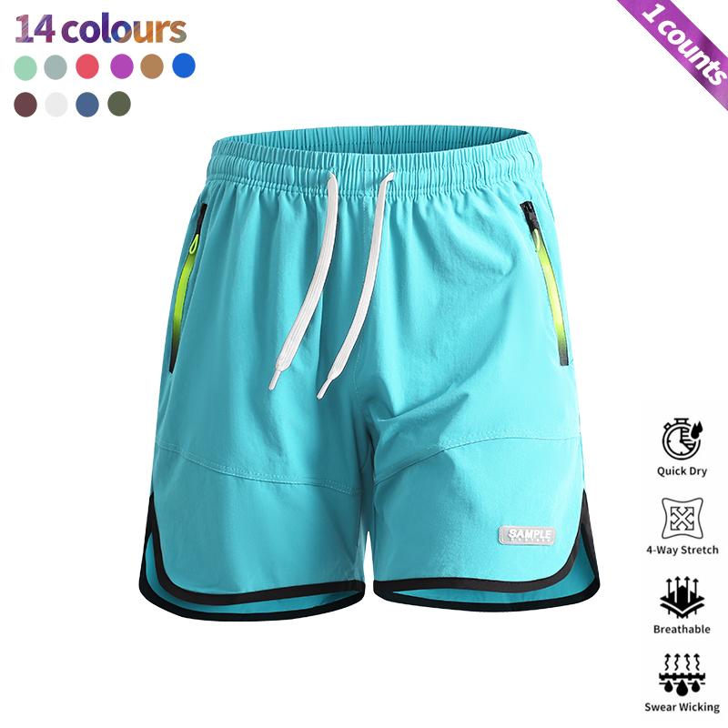 1-pack men’s quick-dry running shorts, four-way stretch moisture-wicking breathable fitness training shorts with zippered pockets and an elastic drawstring waistband, suitable for basketball, beach, and everyday wear
