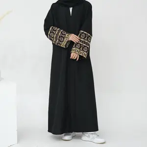 Dubai Exquisite Embroidery Cardigan with , Elegant Design, Ideal for Special Occasions - Tie Dye Print Modest Ethnic Pattern Belted Abaya