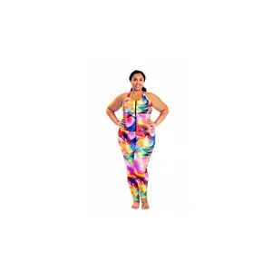 Neon Nirvana Bodysuit Spandex Women's Wear Zipper Compression Long Sleeveless Top with Moisture-Wicking Technology & YKK Zipper