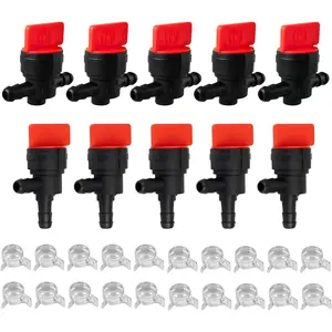 1/4" Inline  Shut Off Valve and 90  Cut Off Valve, Straight Gas Valve with Clamps, Compatible with BS 494768, 493960, 698183, 697947, 698181, 5019H, 5019K, 10 Pack