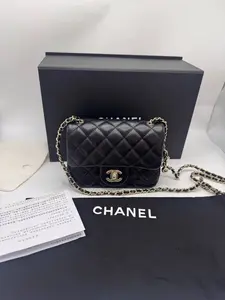 Pre-owned CHANEL “Mini Square Flap Bag” (CF Square), gold ball chain version, chip embedded authentication model. Brand new with protective film, full set, 2026 receipt included