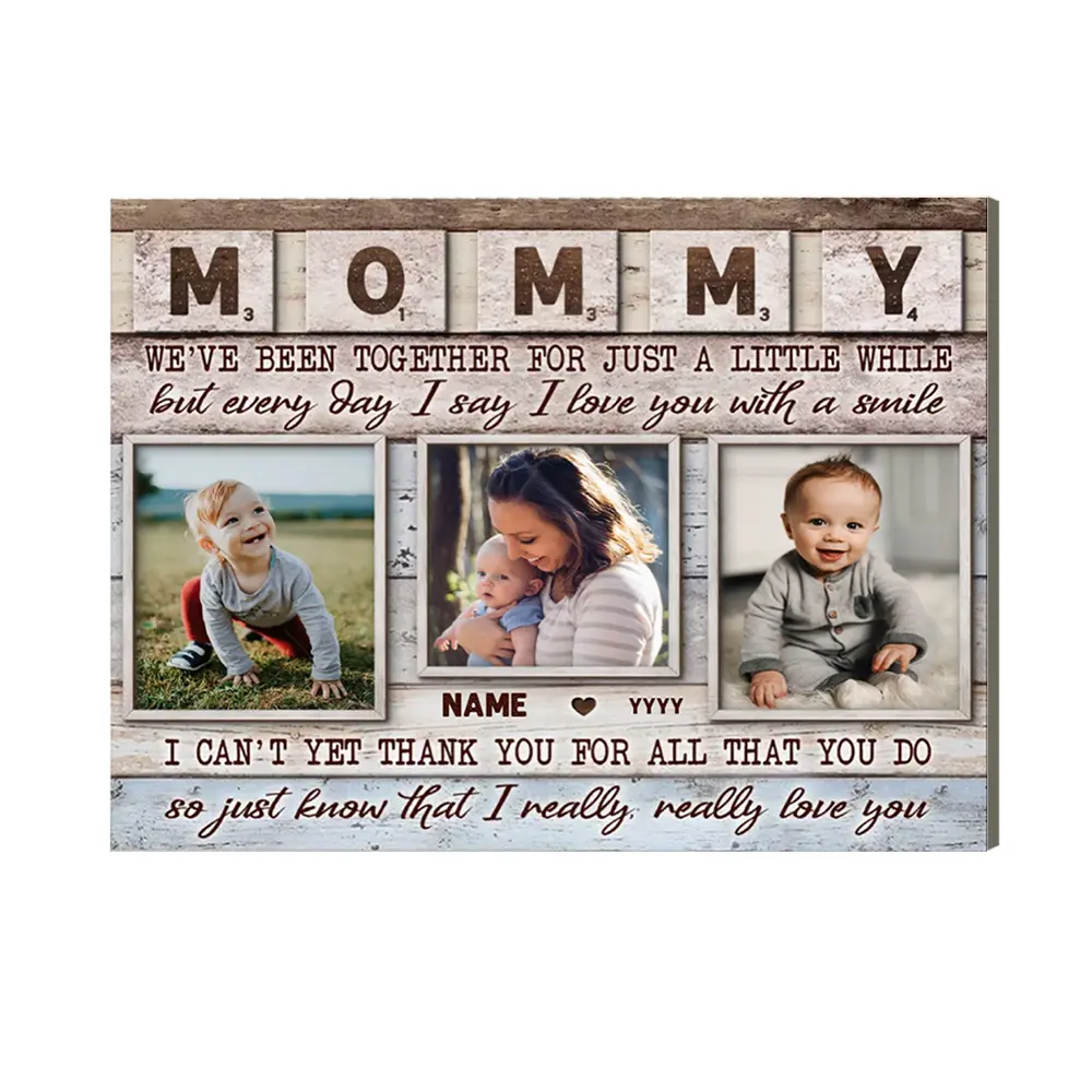 First Time Mom - Personalized Canvas & Poster - Custom Photo Gift -  Wall Art Decor Poster