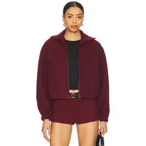 Amanda Uprichard x REVOLVE Como Bomber Jacket in Burgundy