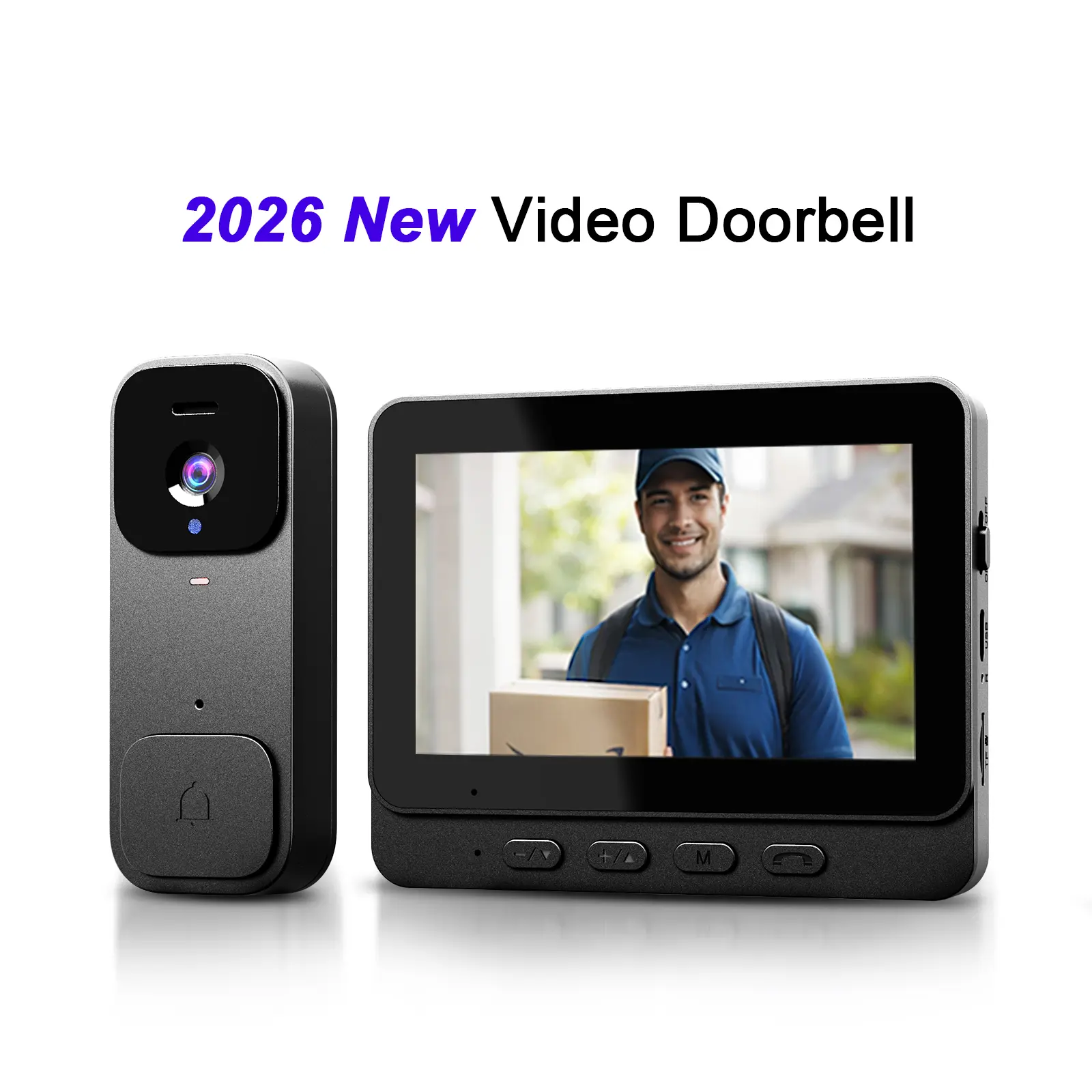 2026 New X7 Digital Intercom Video Doorbell Camera Home Security System - Battery-Powered, No WiFi/App/Monthly Fees, Wireless, With Display Screen, 2-Way Talk, Night Vision, Safety, Motion Detection, Privacy, Smart Home Gadgets