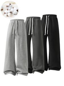 Women's Comfy Baggy Wide Leg Sweat Pants with Drawstring Waist, Casual Loose Fitting Cotton Trousers, Women's Bottoms for Daily Life & Travel, Relaxed Fit summerwins