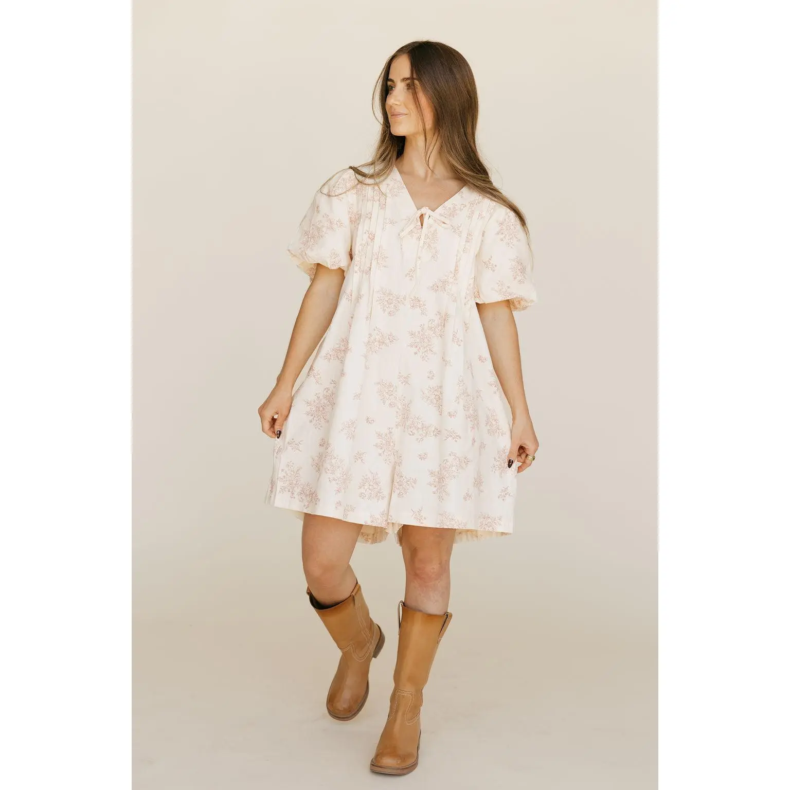 Merla Romper-Cream/Dusty Rose