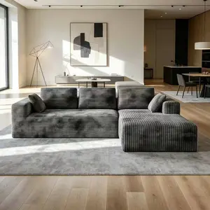 2026 NEW,L-shaped sofa, memory foam, corduroy upholstery, recliner chair, modular combination living room sofa/bedroom sofa, available in six colors Cloud sectional couch boneless