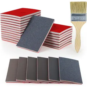 20Pcs 180-3000 Grit Sanding Sponge Set (180/320/400/600/800/1000/1200/1500/2000/2500/3000) - Ultra Fine Sanding Sponges Pads with Brush - Soft Foam Sanding Block Dry Wet Sandpaper Assortment