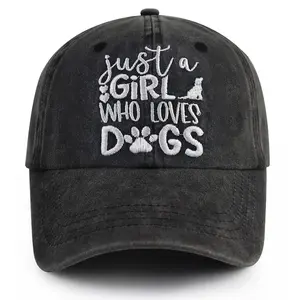 Dog Mom Gifts for Women,Adjustable Cotton Embroidered Just A Girl Who Loves Dogs Baseball Cap,Mother's Day Birthday Gifts For Dog Lover Wommen,sister,Daughter