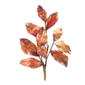 212 MAIN Artificial Metallic Harvest Leaf Spray Set of 2 - Decorative Harvest Theme Ornaments, DIY Specialty Supply for Tabletop, Vase