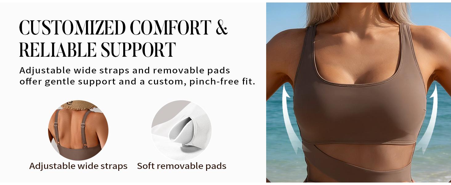 B2prity Women's Mesh One Piece Swimsuit Tummy Control Sexy Bathing Suit Push Up Swim Suit Slimming Swimwear