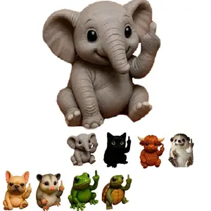 Cute Fun Mini Middle Finger Animal Statue,Resin Middle Finger Animals Decor Statue for Desktop,Office and Car, 2026 New Funny  Middle Finger Humor Gag Gifts