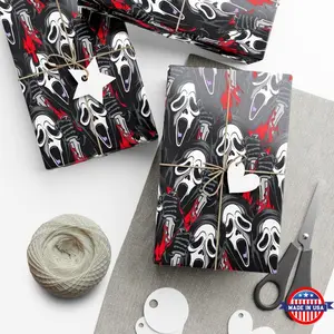 Scream Mask Gift Wrap: Horror Halloween Party Wrapping Paper
