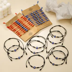 Evil Eye Design Lucky Bracelet,Adjustable String Amulet for Women Men,Protection Jewelry Hand Bracelet, Fashion Accessories for Women & Men Beaded Bracelet
