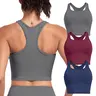 【LOCAL SHIPPING】 New Racerback Crop Tank Top - Scoop Neck Built-in Shelf Bra with Removable Pads & Breathable Mesh Back – Women’s Yoga Activewear for Gym Running Training