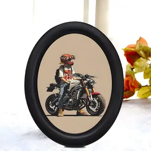 Street Style Motorcycle Girl Decorative Art, Vintage Motorcycle Girl Painting, Background Frame, Home Wall Art