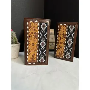 Men Tooled Inlay Beaded Rodeo Wallet-97