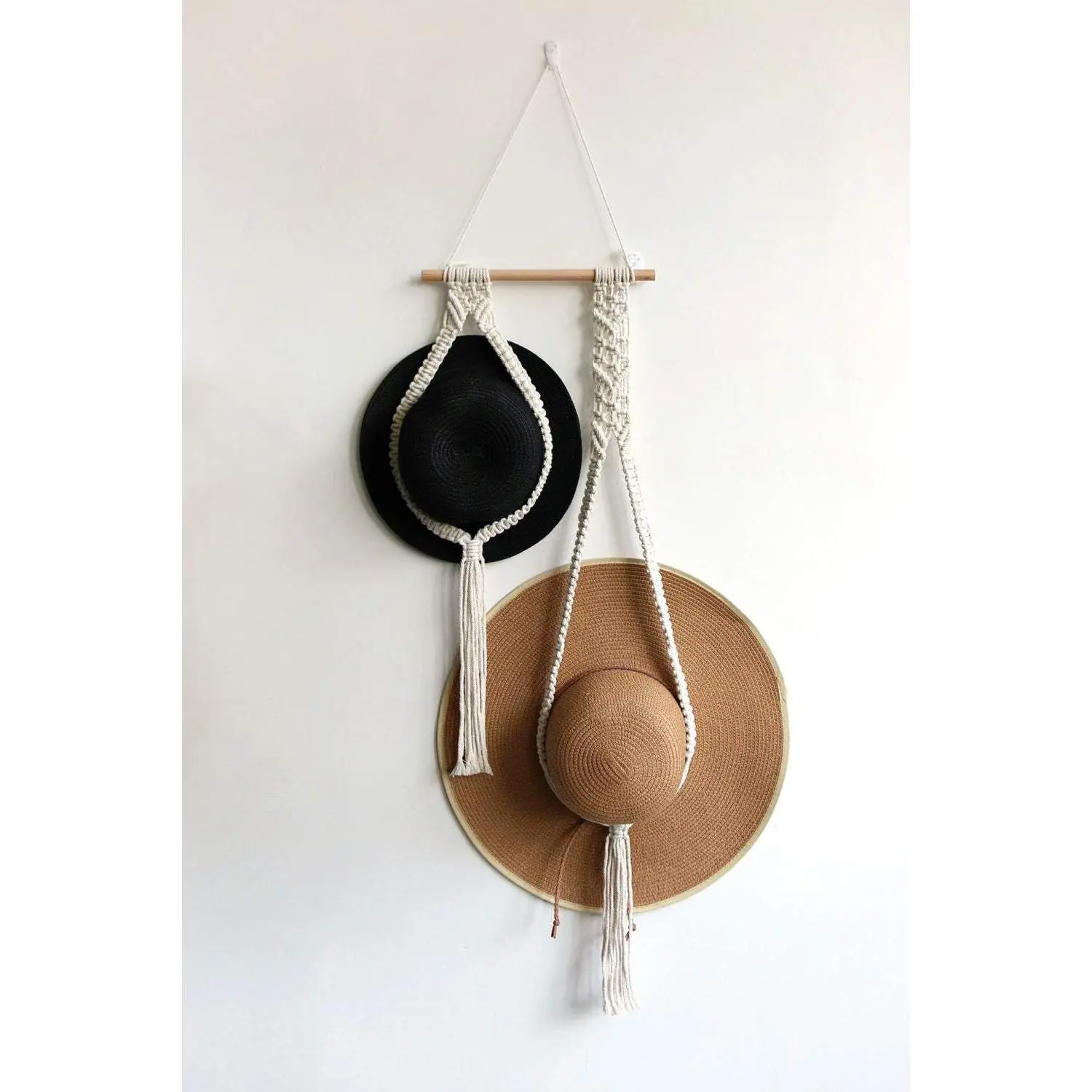 Macrame Double Hat Hanger