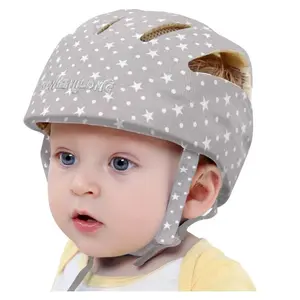 Adjustable Baby Head Protector, Baby Helmets for Crawling Walking Lightweight Safety Infant Helmet Jumping Running Breathable Hat Infant Essentials Toddler Helmets 6-24 Months (Star Gray)