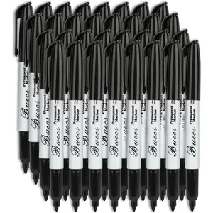 Permanent Markers, 80 Count Black Permanent Markers, Fine Point,  & Smear Proof Markers, Quick Drying, Office Supplies for School, Office,
