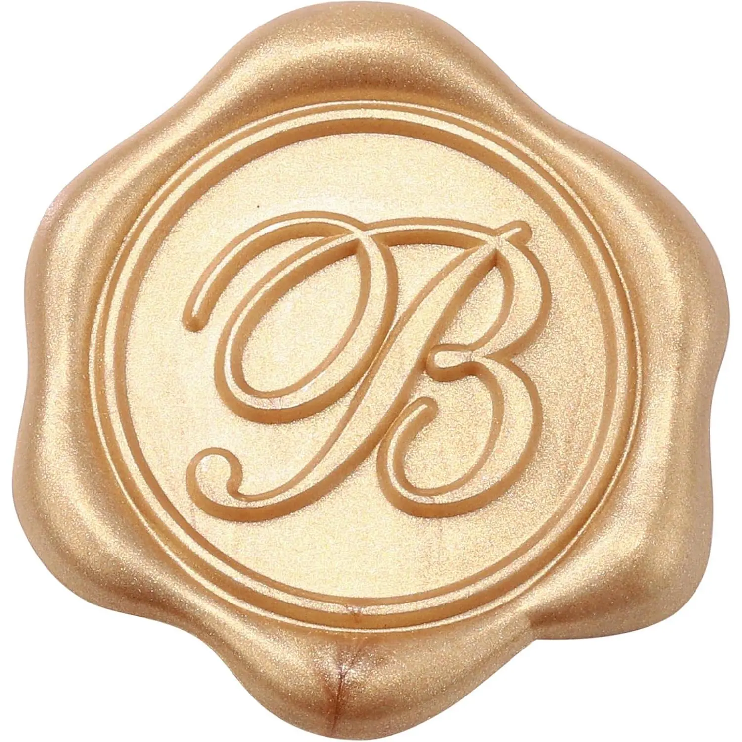 Light Gold Initial B Self-Adhesive Wax Envelope Seals - 50 Pcs M Size for Wedding, Birthday Party, Christmas Gift Wrapping (Home & Festive Party Supplies), Party Gift Wrapping
