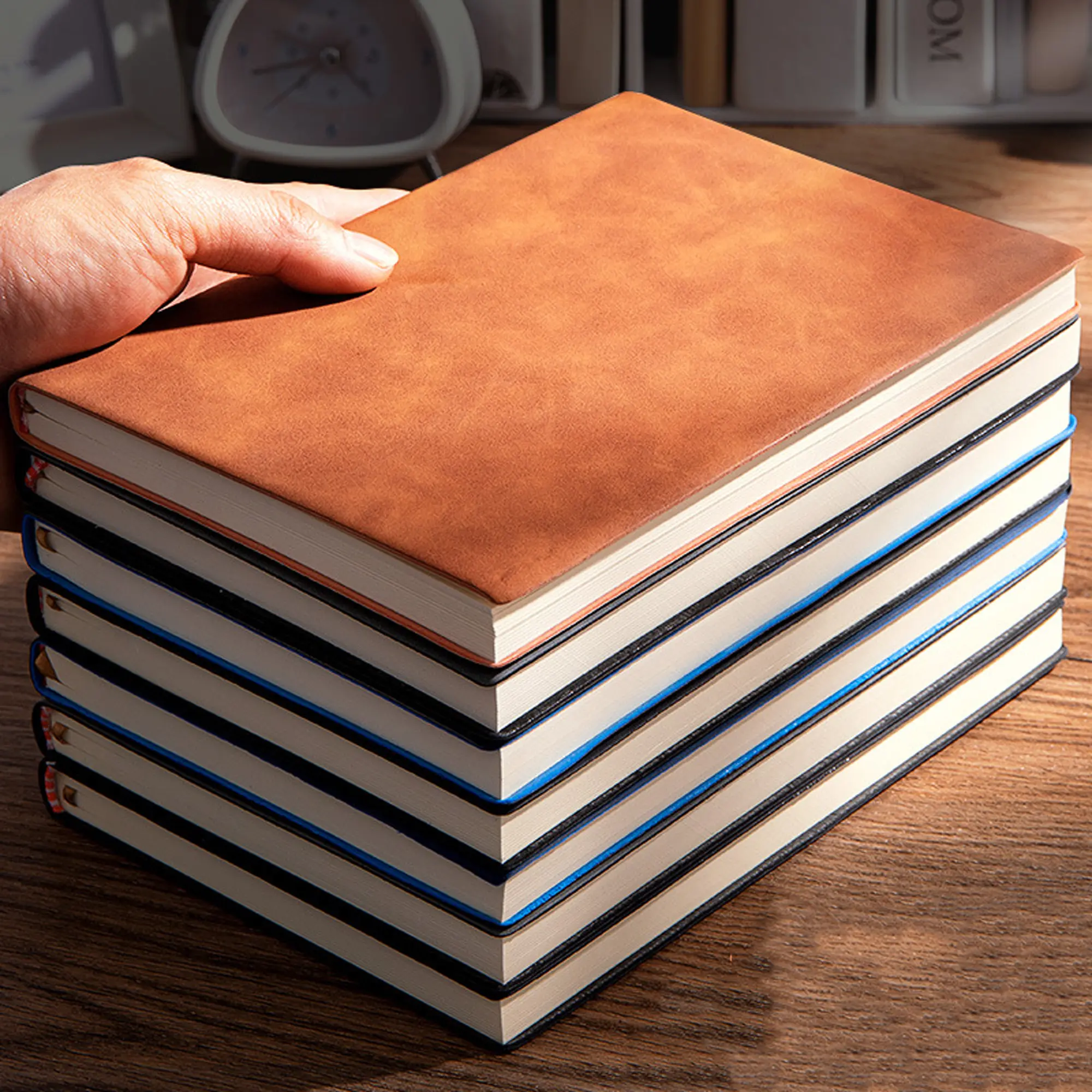 Vintage A4 Notebook - Artificial Leather Soft Cover, Thick Paper Sheets, Built-In Bookmark, Deformation-Resistant, High-Quality, Suitable for Study & Daily Use