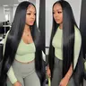 Style Icon Super Long 38” Synthetic Wig Silky Straight Wigs T Lace Front Wigs Pre-Plucked 6” Deeper Middle Lace Part Wig Can be Restyled