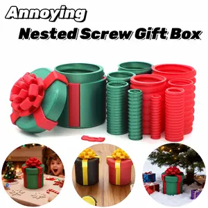 Annoying Nested Screw Gift Box, Christmas Prank Fun Rotating Stress Relief Toy, 3 Color Options, Creative Surprise Packaging, Stress Relief Model