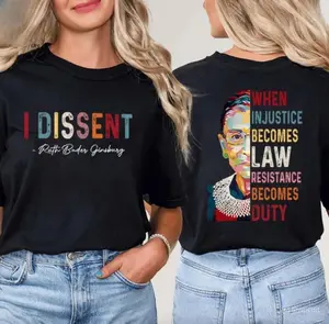 I Dissent When Injustice Becomes Law Teacher Vintage T-Shirt, RBG Tee, Teacher Shirt, Ruth Bader Ginsburg Shirt, Feminist Shirt, Summer Womenswear Top
