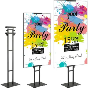 VEVOR Poster Stand, Adjustable Height Up to 75, Double - Sided Heavy Duty Pedestal Sign Holder, Floor Standing Sign Holder Banner Stand with Shock - absorbing Base for Display, for Board and Foam, BlackVEVOR Super Brand Day