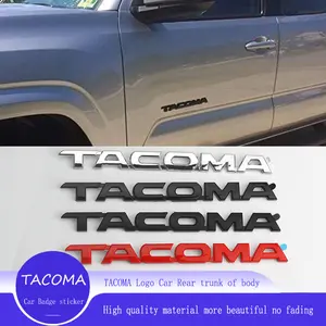 3D TACOMA Logo Car Sticker Trunk Badge Door Waier Line C-Pillar Emblem Decals For Toyota TACOMA N170 N260 N300 N400