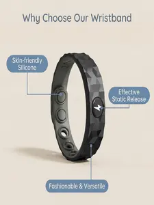 Silicone Negative Ion Anti-Static Wristband, Outdoor Sports Couple Bracelet, Unisex High-End Simple Unique Design, Electrostatic Protection Band