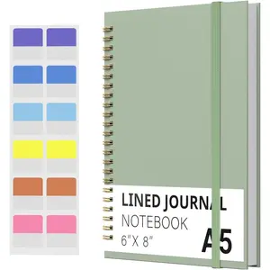 Spiral Notebook, Hardcover Notebook for School & Work, Lined Journal Notebook for Men & Women,120 Pages A5 (6 "x8") (Green)