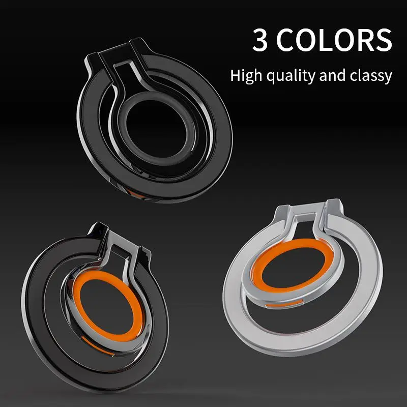 Magnetic Foldable Phone Ring Holder, 360-Degree Rotatable Phone Ring Buckle, Portable Magnetic Ring Holder for Phone