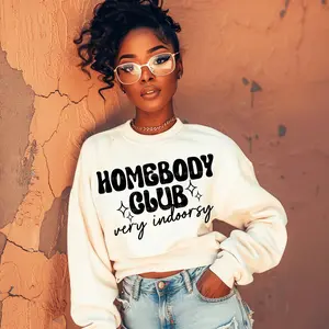 RTS HOMEBODY CLUB very indoorsy SINGLE COLOR BLACK Screen Print transfers size ADULT 9X12.5   9-N