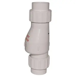 Zoeller 1029741 Quiet Check Valve, 1.5 in., PVC, Union Solvent Weld - White