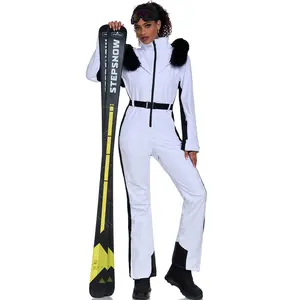 YEEFINE Women's Ski Suit One Piece Jumpsuits Snowsuits Waterproof Snowboard Suit Winter Outdoor Ski Jacket and Pants