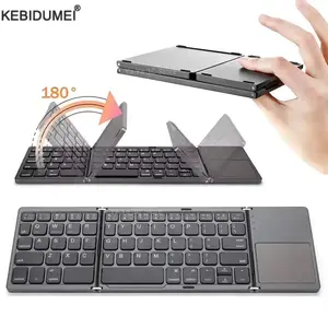Folding Wireless Keyboard with Touchpad – Portable Rechargeable Mini Keyboard