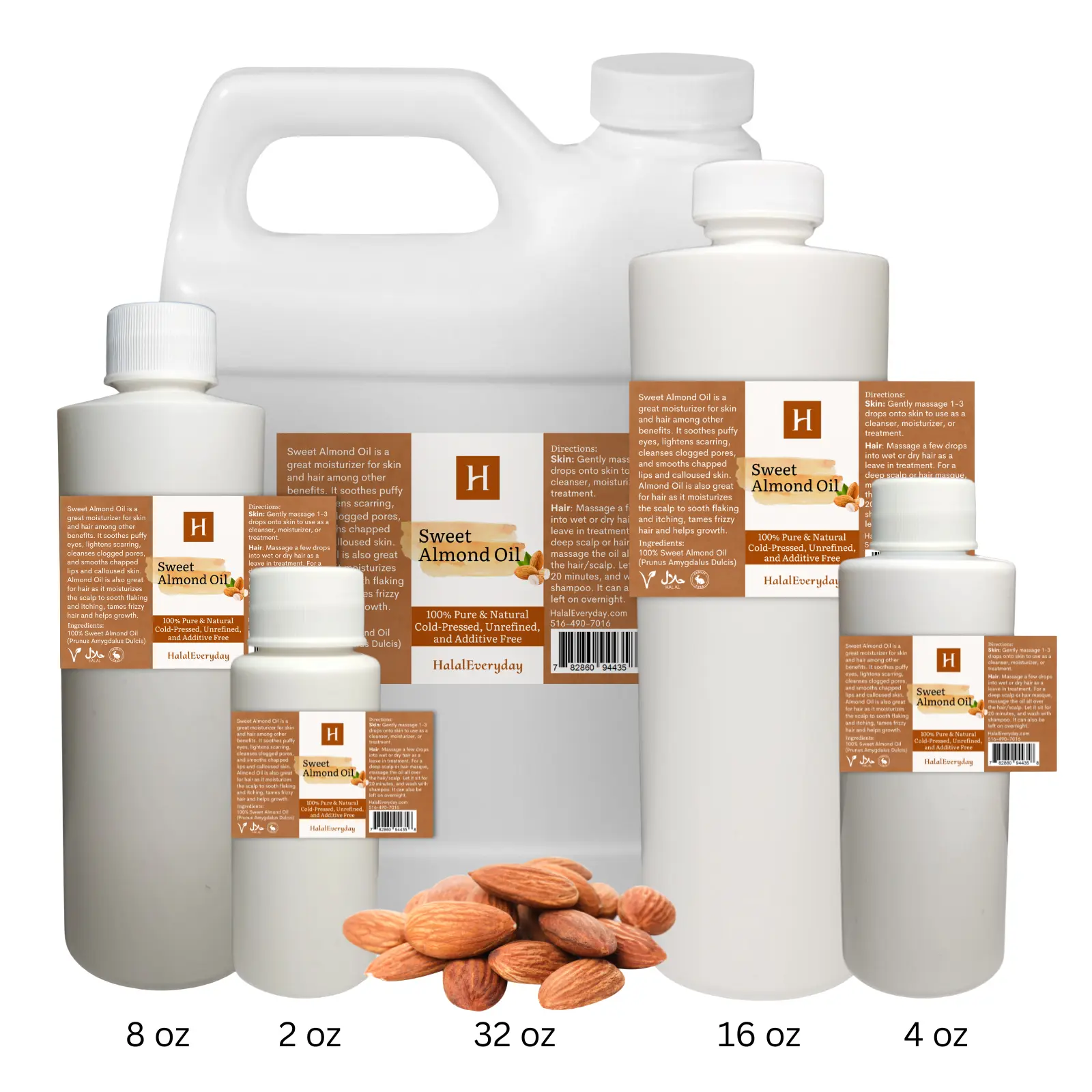 Sweet Almond Oil | Cold-pressed Carrier Oil | All Natural, No Additives |