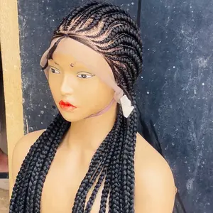 Handmade Braided Wigs - Professionally Styled for Easy Wear, Ready to Wear, Black Braids, Elegant Design For The Summer
