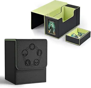 TCG Card Deck Box for Trading Cards & Card Deck Box with Display Window,Commander Deck Storage Box with Windows.
