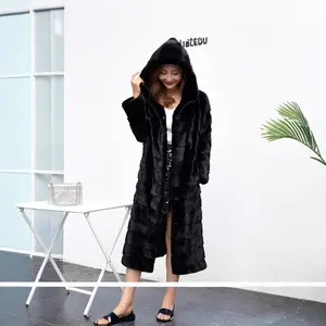 2025 Popular Faux Fur Coat Women's Mink Fur Slim Fur Whole Mink Fur Coat Long Hoodie Women's Clothing